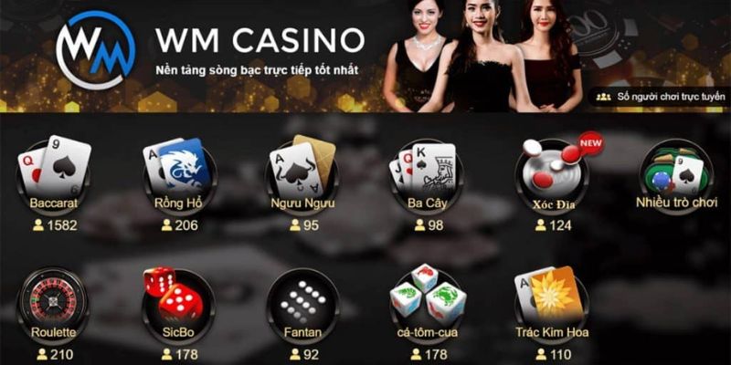 Tổng hợp các trò chơi đình đám nhất tại WM Casino 8Kbet